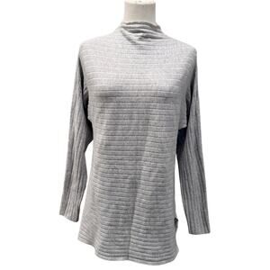 Banana Republic Gray Ribbed Mock Neck Sweater Women Small Soft Cozy Fall Winter